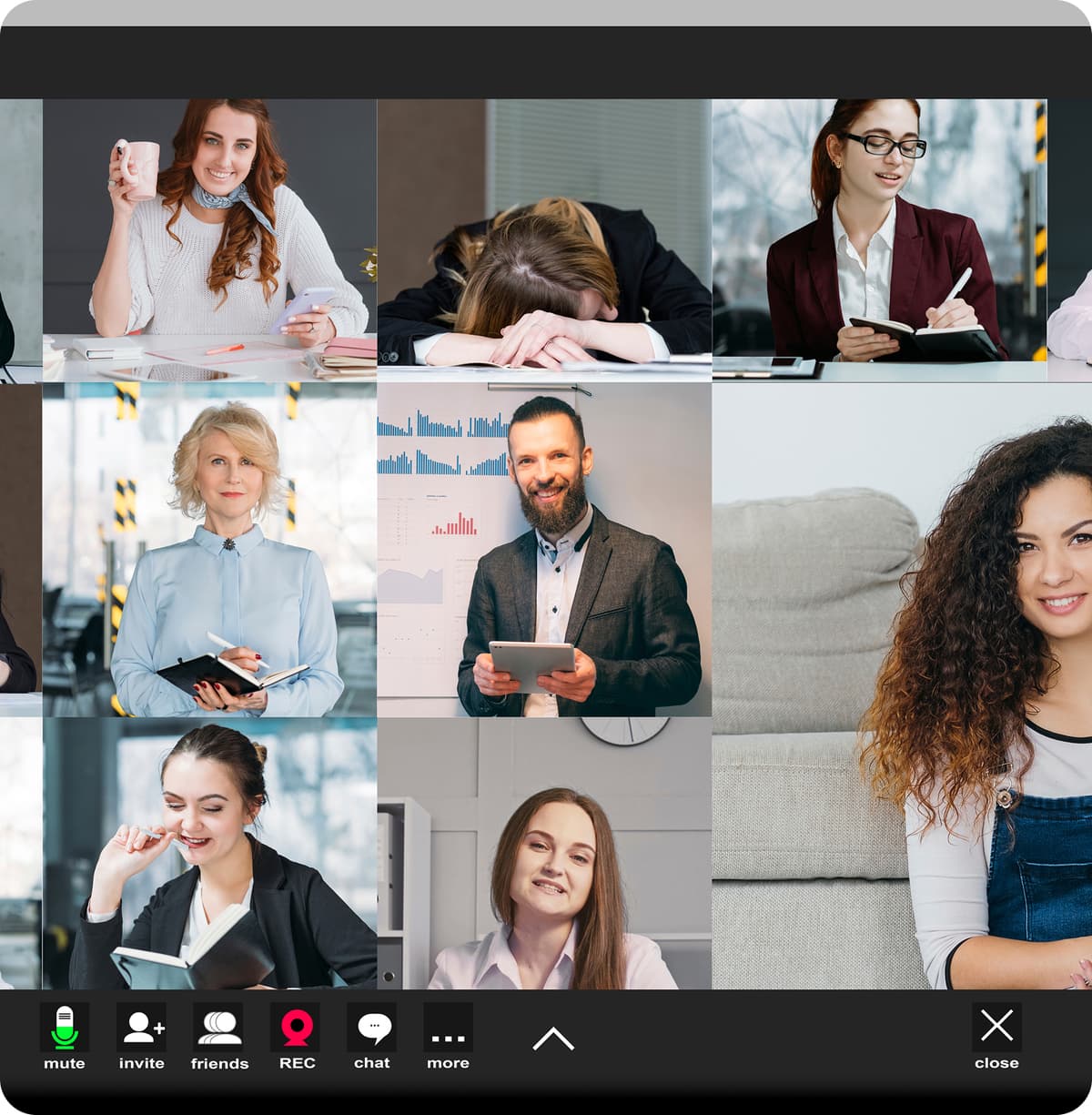 Zoom meeting with diverse participants